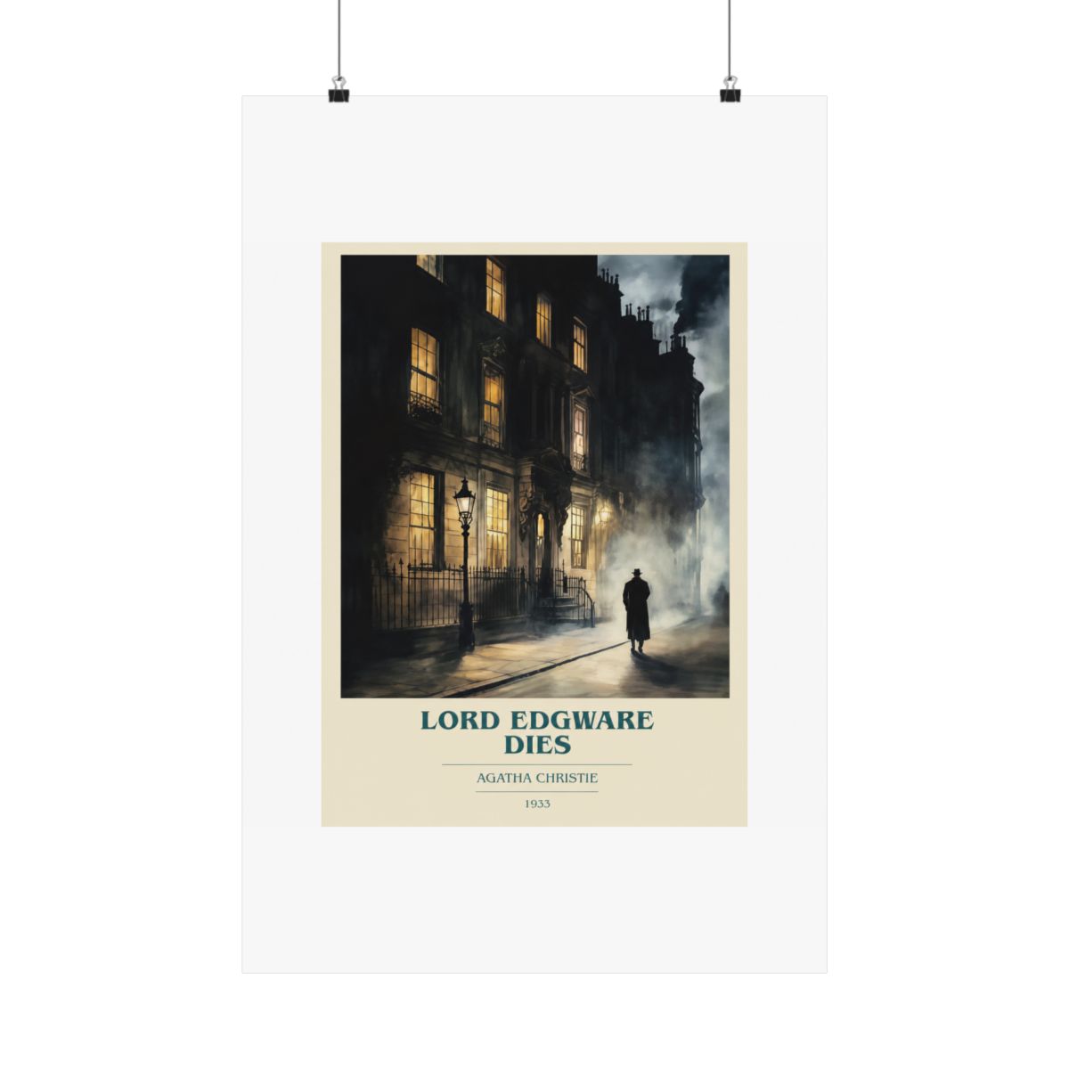 Lord Edgware Dies by Agatha Christie Modern Minimalist Poster, Mystery Book Art, Bookish Gift, Reading Nook Print | Lord of the Mysteries - Official posters merchandise