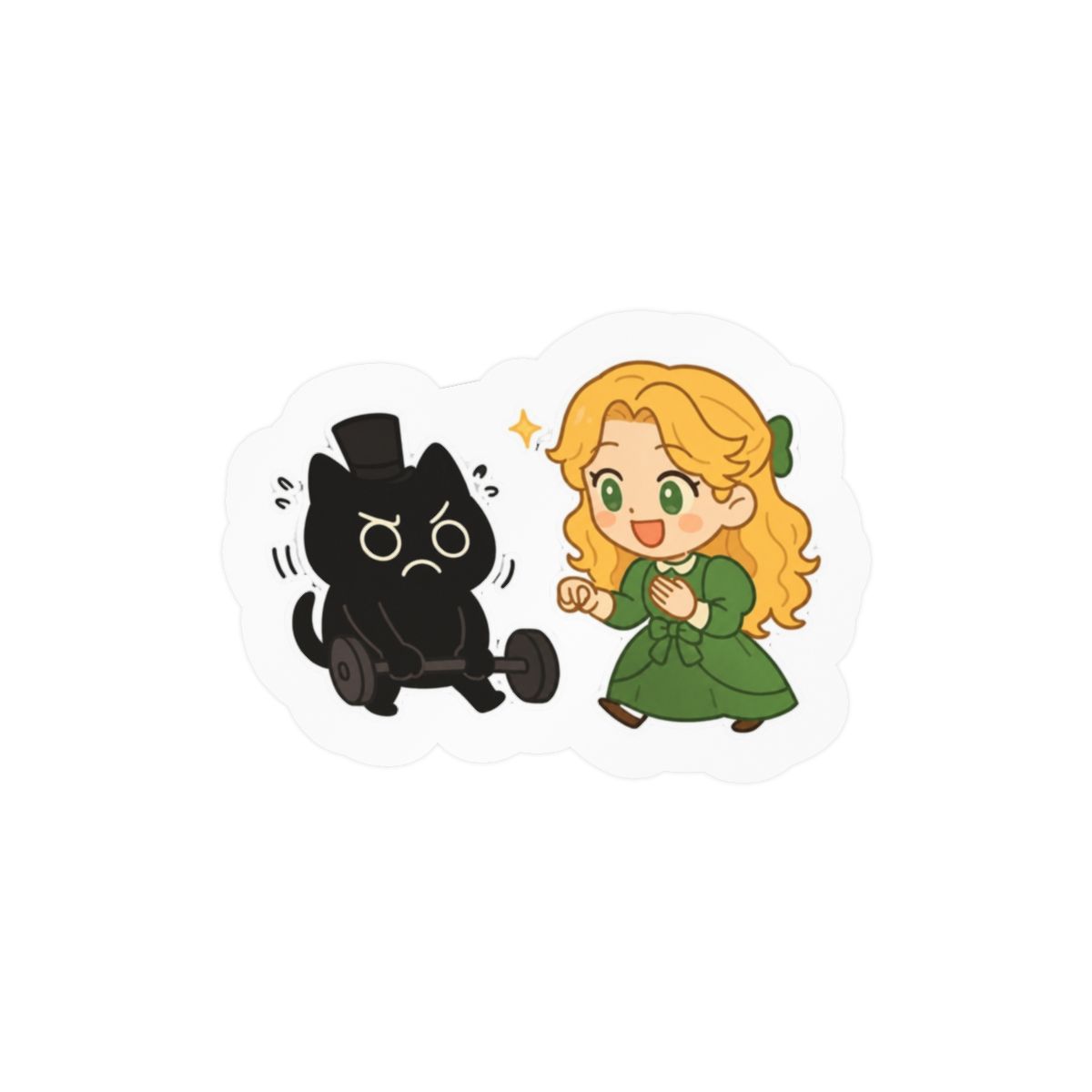 Lord of the Mysteries Meow Workout Sticker - Chibi Vinyl Decal - Official stickers merchandise